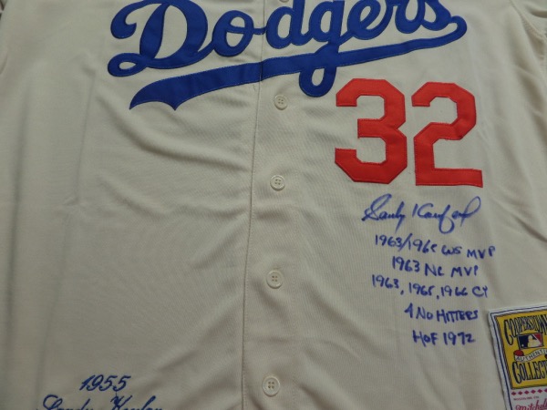 sandy koufax jersey signed