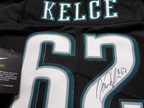 Coach's Corner - Jason Kelce #62 autographed/guaranteed Eagles jersey.