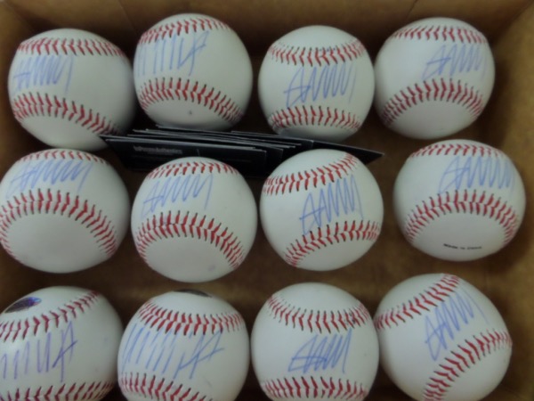 This large signed lot is TWELVE single-signed balls from our former US President, and all are non-official models from Rawlings, and come blue ink, sweet spot signed nicely. Average grade is a 9 or so, value is sky high, especially of he gets elected again, and InPerson Authentics lifetime COA's and added holograms appear on each and every one for assurance!