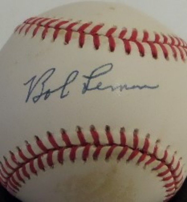 This Official American League Baseball from Rawlings is in EX condition, and comes blue ink-signed against the sweet spot by HOF Indians righty, Bob Lemon.  The signature grades a legible 8, and the ball is fully "PSA/DNA" certified (E43170) for authenticity purposes.  A nice find from this deceased HOF'er, valued into the hundreds!