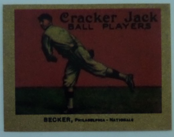 This 1914 Cracker Jack Baseball Card #69 is of Beals Becker and in NM/MT+ condition with centering 50/50 and  corners are sharp and back is clean, making this a great addition to your high end collection. PSA price guide values this card at $4500 and wont find this card in any better condition than this beauty.