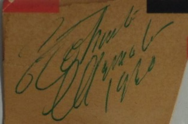 This piece of cardboard looks to have been taken from an original baseball box.  It measures right around 2x2.5 in size, is in EX condition overall, and comes green ink-signed by the Pirates all time great himself.  Ideal for matting and framing with the photo of your choice, and retail is very high hundreds!