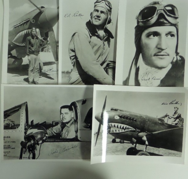 This lot was IN PERSON, private signing obtained by our consigner, and guaranteed legit forever by Lee. It is FIVE vintage B&W 8x10's of Ace pilots, all come hand signed, and all are nice as it gets. Names include Ross, Rector, Shilling, Raine and Rodenwald. Nice chance, and one you will not see again. . 