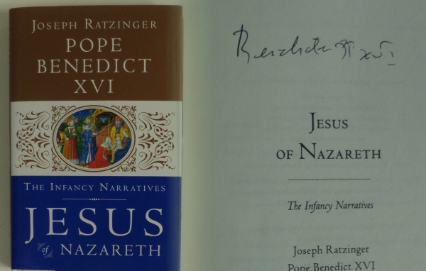 This "Jesus of Nazareth" hardback book is mint and comes signed on the inside title page by this aging Pope! Great signature is Benedictus XVI style and valued in the high hundreds+ due to its rarity. Guaranteed authentic. 