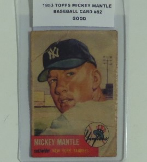 This 2nd year Mickey Mantle baseball card #82 is in Good condition with creases, and handling evident, etc. This is still a card in High demand, even in this condition with both front and back showing handling.  Great addition to any Mantle collection if you dont want the best condition..