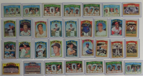 This lot of 143 Baseball cards from 1972 Topps are all in Top Loaders with STARS like G.Perry, Frank Robinson, Lyle, and many more. PLENTY of Leader cards with Stars, and some teams also are here. The grades run from G thru NM with average EX+, and a great lot for vintage card collectors from our estate find.