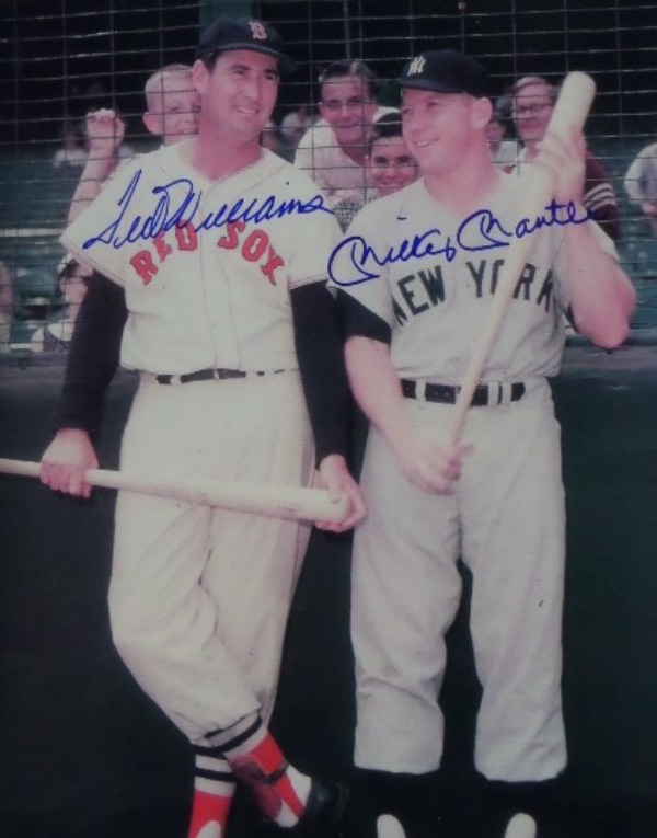 This color gem is 8x10 in size, shows both 500 HR Hitters posing from 1952 or so, and comes blue sharpie signed by BOTH across their chests. Great item, shows off well from 20 feet away, and value is middle hundreds+.  